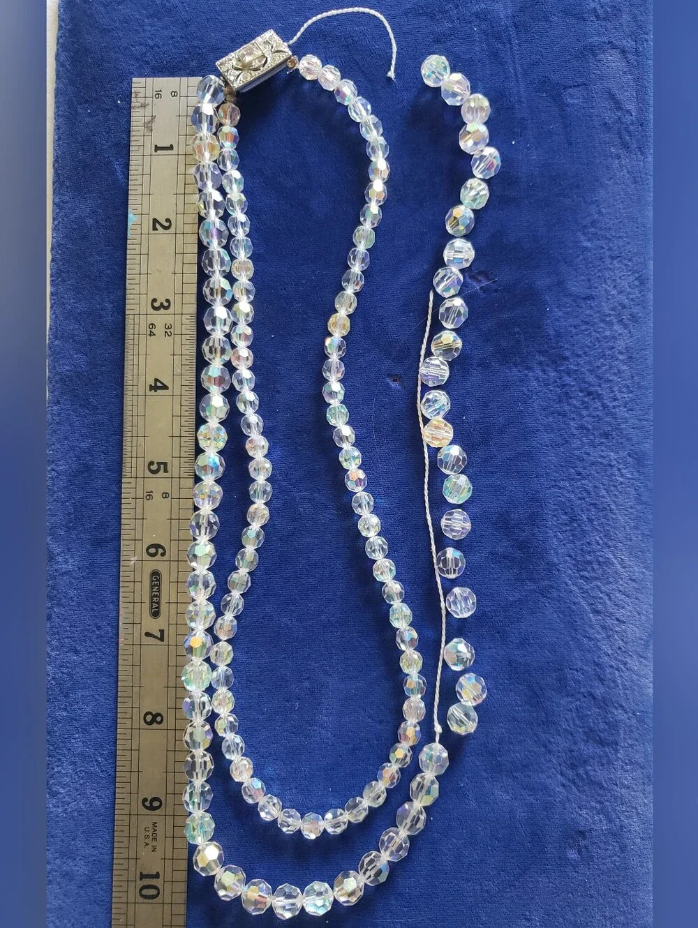 140 Vintage Aurora Borealis Crystal Beads 6mm 8mm